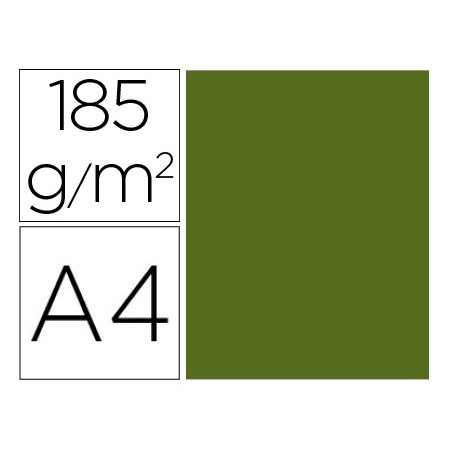 CARTOLINA GUARRO DIN A4 VERDE SAFARI 185 GR EMBALAGEM DE 50