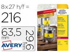 ETIQUETA ADESIVA AVERY POLIESTER AMARELO FLUORESCENTE 63,5X2