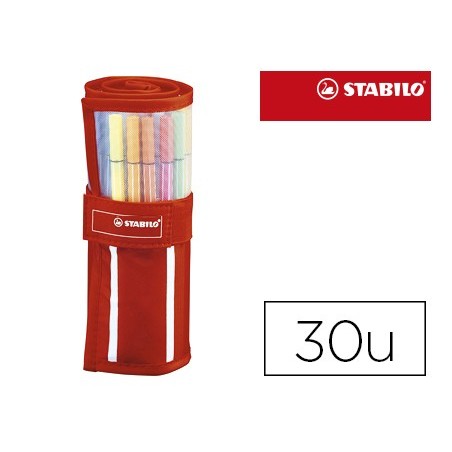 MARCADOR STABILO PONTA DE FIBRA PEN 68 ESTOJO ROLLERSET DE 3