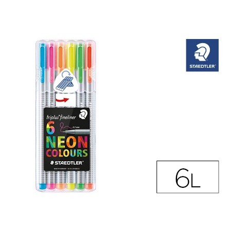 MARCADOR STAEDTLER TRIPLUS NEON COLOURS ESTOJO DE 6 UNIDADES