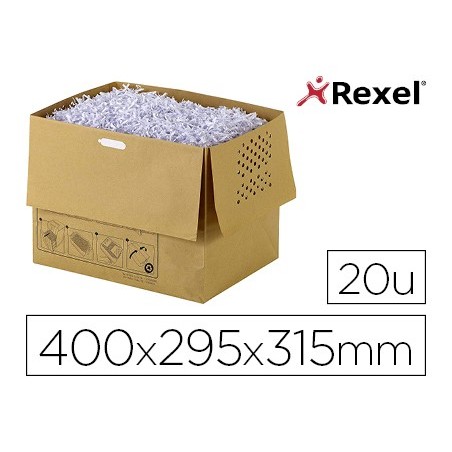 BOLSA DE RESIDUOS REXEL RECICLAVEL PARA DESTRUIDORA AUTO+300