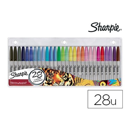 MARCADORES SHARPIE PERMANENTE PONTA FINA BLISTER DE 28 UNIDA