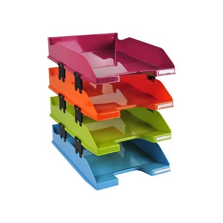 BANDEJA DE SECRETARIA EXACOMPTA PLASTICO ARLEQUIN SET DE 4 U