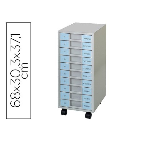 ARQUIVADOR METALICO CLEN 10 BANDEJAS PLASTICO DE 5,5 CM DE A