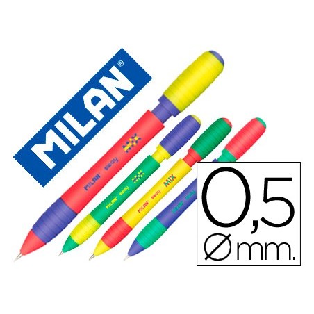 20un LAPISEIRA MILAN SWAY MIX 0,5 MM COM BORRACHA CORES SORT