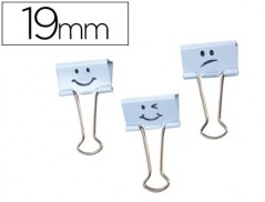 PINZA METALICA RAPESCO REVERSIBLE 19 MM EMOJIS AZUL