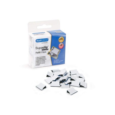 SUPACLIPS RAPESCO CAPACIDAD 40 HOJAS COLOR BLANCO CAJA DE 10