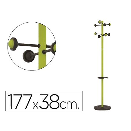 PERCHERO METALICO UNILUX ACCUEIL PIE 8 COLGADORES CON PARAGU