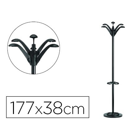 PERCHERO METALICO UNILUX FLORA PIE 6 COLGADORES CON PARAGUER