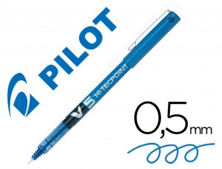 12un MARCADOR PILOT PONTA FINA V-5 AZUL 0.5 MM