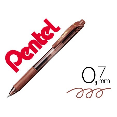 12un ROLLER PENTEL ENERGEL BL107 0,7 MM CASTANHO