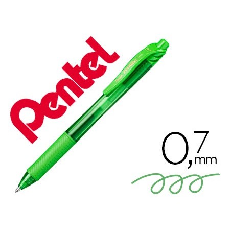 12un ROLLER PENTEL ENERGEL BL107 0,7MM VERDE LIMA