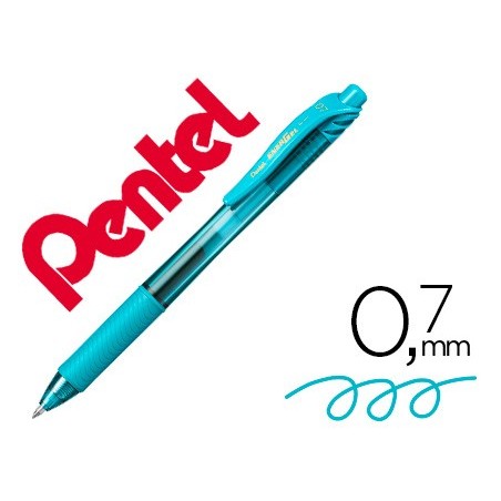 12un ROLLER PENTEL ENERGEL BL107 0,7MM TURQUESA