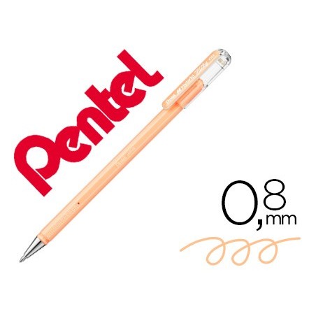 12un ROLLER PENTEL K108 LARANJA PASTEL 0,8 MM