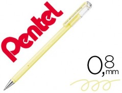 12un ROLLER PENTEL K108 AMARELO PASTEL 0,8 MM