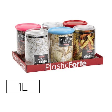 FRASCO MULTIUSOS PLASTICO 1 L COM TAMPA DE COR 110X110X150 M