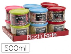 FRASCO MULTIUSOS PLASTICO 500 ML COM TAMPA DE COR 110X110X80