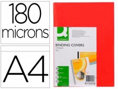 CAPA DE ENCADERNACAO Q-CONNECT PVC DIN A4 OPACA VERMELHO 180