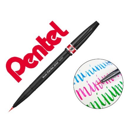 12un CANETA PINCEL PENTEL ARTIST COR VERMELHO