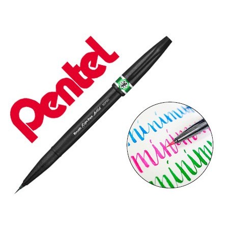 12un CANETA PINCEL PENTEL ARTIST COR VERDE