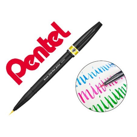 12un CANETA PINCEL PENTEL ARTIST COR AMARELO