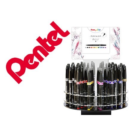 EXPOSITOR PENTEL ARTIST ROTATIVO COM 4 DUZIAS EM 12 CORES SO