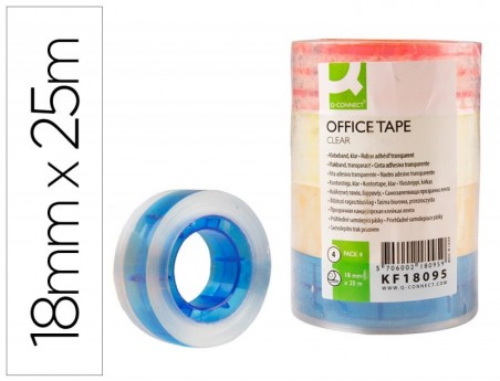 FITA ADESIVA Q-CONNECT COM MANDRIL DE COR 25 MT X 18 MM PACK