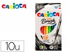 ROTULADOR CARIOCA SUPER BRUSH CAJA DE 10 UNIDADES COLORES SU