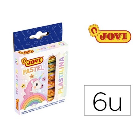 PLASTICINA JOVI 90 ESTOJO 6 UNIDADES CORES PASTEL SORTIDAS 1