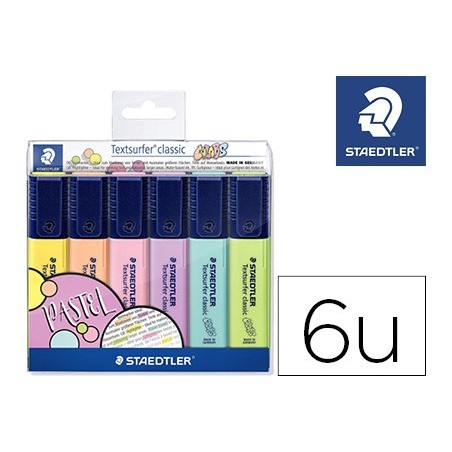 MARCADOR TEXTSURFER CLASSIC 364 PASTEL & VINTAGE BOLSA DE 6