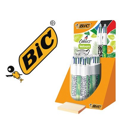 ESFEROGRAFICA BIC 4 CORES VELOURS EXPOSITOR DE 20 UNIDADES S