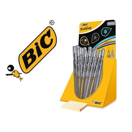 MARCADOR BIC MARKING METALICO PERMANENETE OURO/PRATA EXPOSIT