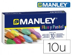 LAPIS DE CERA MANLEY FLUOR E PASTEL CAIXA DE 10 CORES SORTID