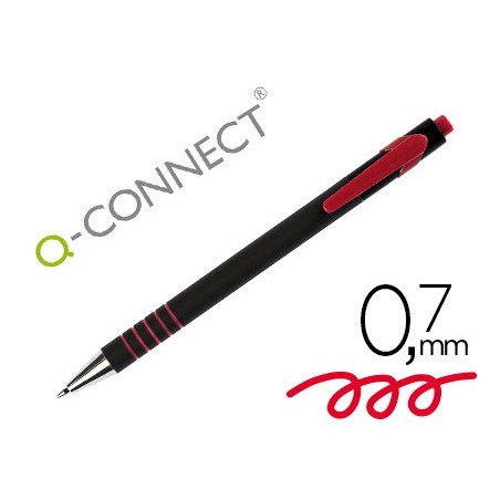 12un ESFEROGRAFICA Q-CONNECT RETRATIL COM GRIP 0,7 MM COR VE