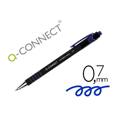 12un ESFEROGRAFICA Q-CONNECT RETRATIL COM GRIP 0,7 MM COR AZ