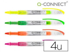 MARCADOR FLUORESCENTE Q-CONNECT PONTA BISELADA TINTA LIQUIDA