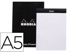 BLOCO DE NOTAS RHODIA BLACK DOT PAD DIN A5 80 F 80 GR LISO C