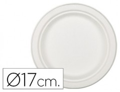 PRATO DE FIBRA NATURAL NUPIK BIODEGRADAVEL BRANCO 17 CM DE D