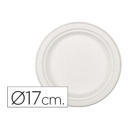 PRATO DE FIBRA NATURAL NUPIK BIODEGRADAVEL BRANCO 17 CM DE D