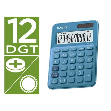 CALCULADORA CASIO MS-20UC-BU SECRETARIA 12 DIGITOS TAX +/- C