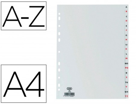 SEPARADOR ALFABETICO ELBA PLASTICO 120 MC DIN A4 11 FUROS A-