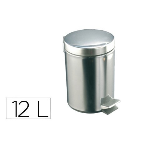 CESTO DE PAPEIS DAHI COM PEDAL ACO INOXIDAVEL 12 LITROS 25X4