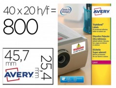 ETIQUETA ADESIVA AVERY POLIESTER SUPER ADERENTE BRANCA 45,7X