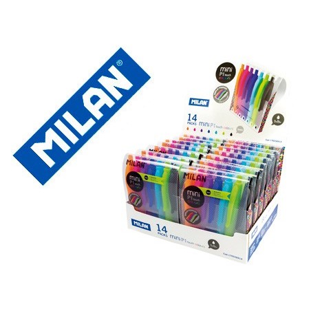 ESFEROGRAFICA MILAN P1 RETRATIL 1 MM TOUCH MINI ESTOJO DE 7