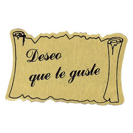 ETIQUETAS FELICIDADES -DESEO QUE TE GUSTE -ROLO 500 UND.