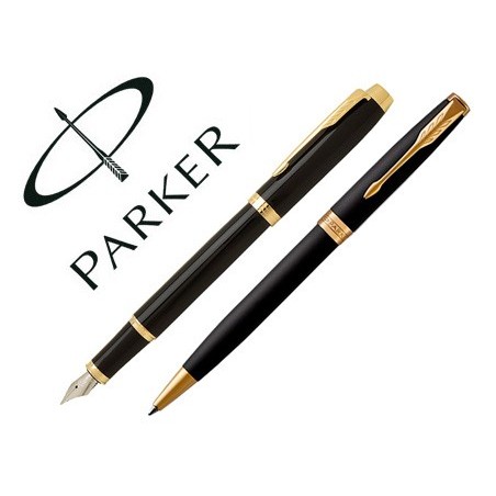 CONJUNTO PARKER DUO SONNET LACA NEGRA GT ESFEROGRAFICA + CAN