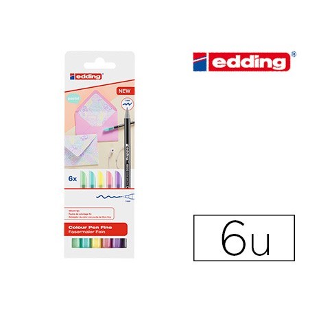 MARCADOR EDDING PONTA FIBRA 1200 PASTEL PONTA REDONDA 1 MM E