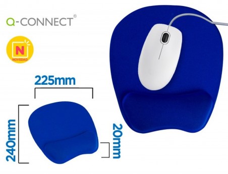 TAPETE PARA RATO Q-CONNECT COM APOIO DE PULSOS ERGONOMICA DE
