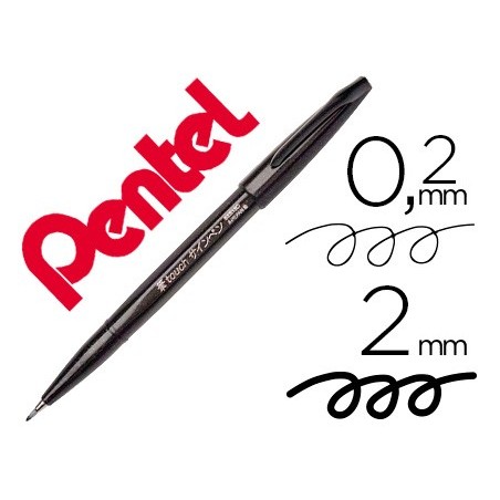 10un CANETA PINCEL PENTEL TOUCH PARA CALIGRAFIA COR PRETO