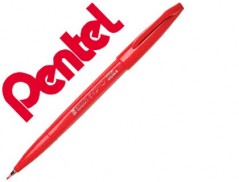10un CANETA PINCEL PENTEL TOUCH PARA CALIGRAFIA COR VERMELHO